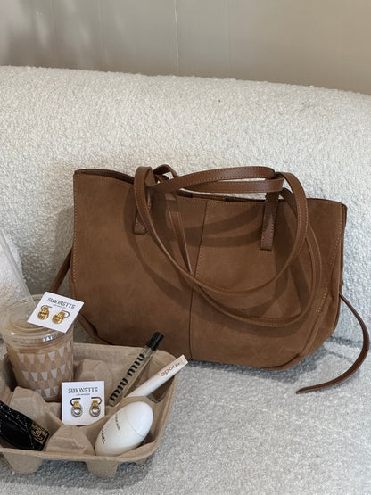 polly suede shoulder tote